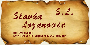 Slavka Lozanović vizit kartica